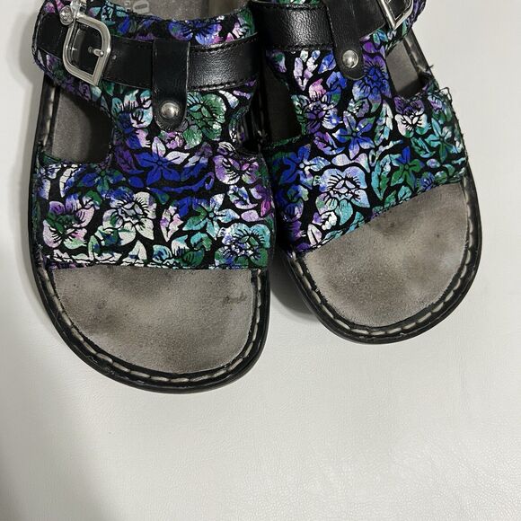 ALEGRIA PG Lite PEG146 Peggy Hibiscus Floral Leather Adjustable Slide Sandals 41 - Picture 4 of 8
